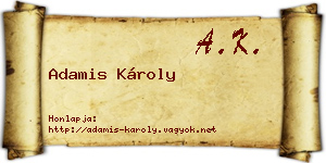 Adamis Károly névjegykártya