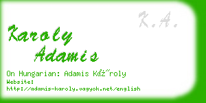 karoly adamis business card